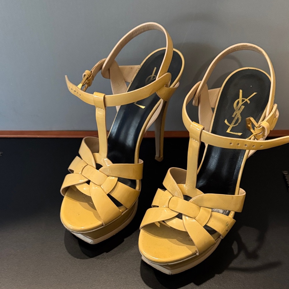 Yves Saint Laurent Yellow Platform Heels